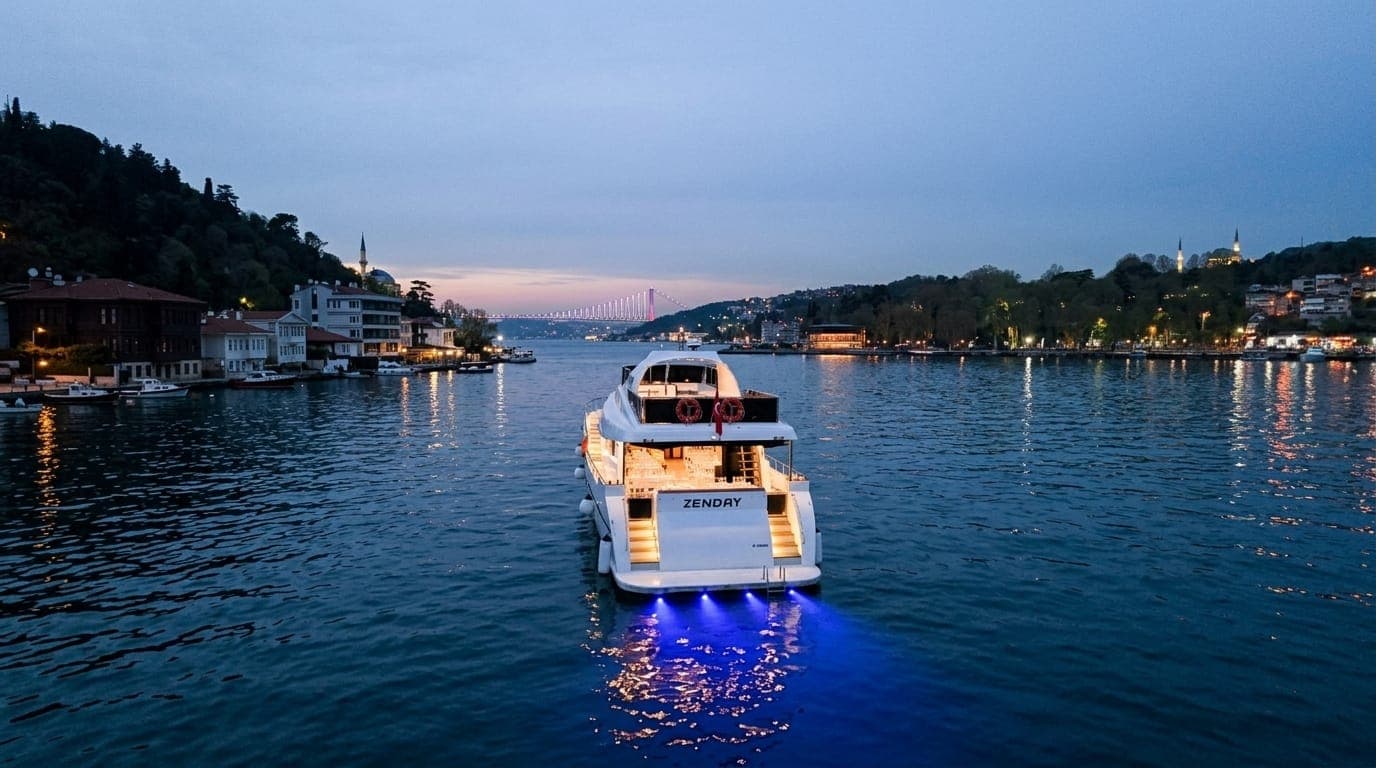 Zenday, akşamüstü Boğaz'da demirli